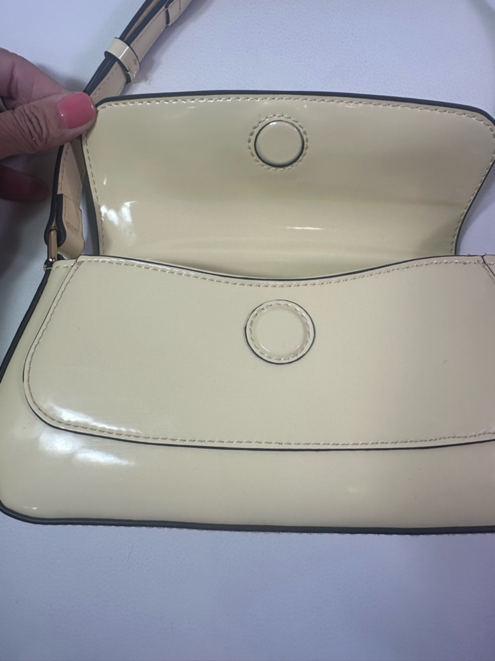 NEW SAM EDLEMAN LORAINE SMALL LEATHER SHOULDER BAG PALE YELLOW NWT!! - Picture 11 of 12